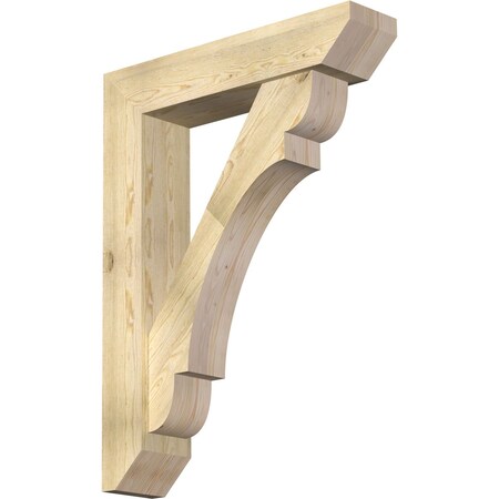 Ekena Millwork Olympic Slat Rough Sawn Bracket w/ Offset Brace, Douglas Fir, 8"W x 36"D x 48"H BKT0806X36X48OLY06RDF